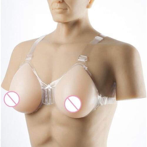 500g/Pair A Silicone Crossdressing Props Breast Forms Bra Strap Wearable Lifelike Chest False Boobs For Cossdresser Shemale