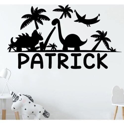 71*40cm Dinosaur Murals Custom Boy Name Wall Decals Dinosaur Theme Nature Wall Decor Cool Boy Nursery Bedroom Wallpapers LC1223
