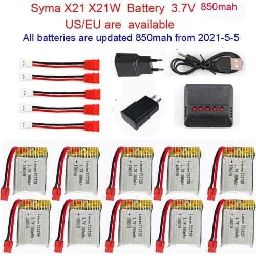 Syma X21 / X21w x26 drone battery RC Quadcopter Spare Parts Accessories 3.7V 380mAh Battery and Charger 5-1 Cable