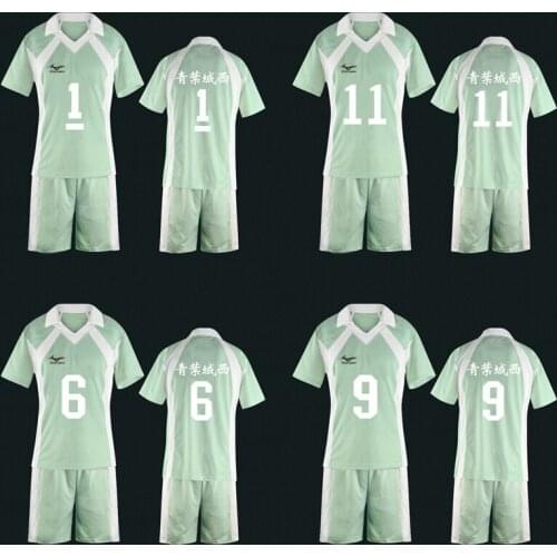 Anime Haikyuu Aoba Johsai High School Oikawa Tooru Volleyball Club Shirt Set Costume Jersey Uniform Green