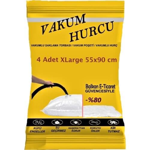 4'lü Set Xlarge 55x90 Cm Vacuum Storage Bag-Vacuum Bag