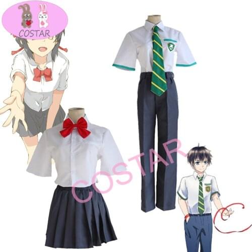 COSTAR Anime Kimi No Na Wa Your Name Tachibana Taki Miyamizu Mitsuha Cosplay Costume School Uniform Outfit