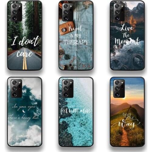 Travel Mountain Sea Beach Quotes Phone Case For Samsung Galaxy Note20 ultra 7 8 9 10 Plus lite M51 M21 M31 J8 2018 Prime