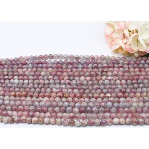 15" Natural Genuine Pink Tourmaline Round Loose Gems Beads 8-10mm