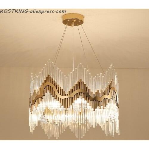 Crystal rod led pendant light custom style new classic brief pendant light Luxury crystal decorative lighting