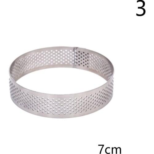 Circular Tart Ring Dessert Stainless Steel Perforation Pie Quiche Cake Mold