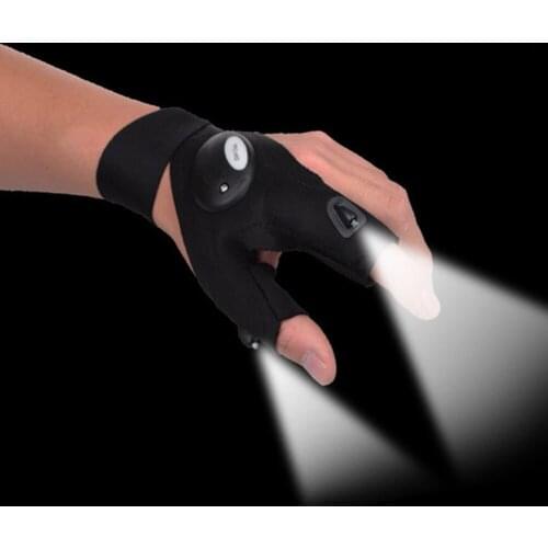 Car Repair Lamp Elastic Gloves Small Outdoor Luminous Breathable Cotton Sports Mittens Outdoor Fishing Lighting Tool