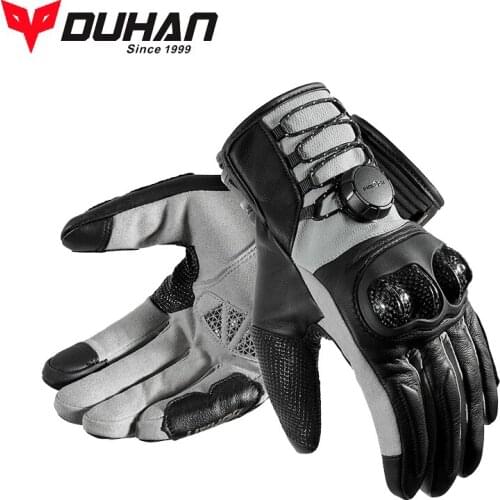 Man Motocross Motorcycle Gloves Knight protection Motorbike Glove FIDLOCK system Moto Carbon Fiber leather Touch screen gloves
