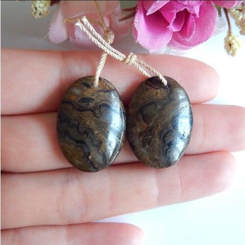 Natural Gemstone Us Picture Jasper fashion Earring Bead,Charms Women Earrings Jewelry Gift Gem Customized,25x8x5mm,7.2g