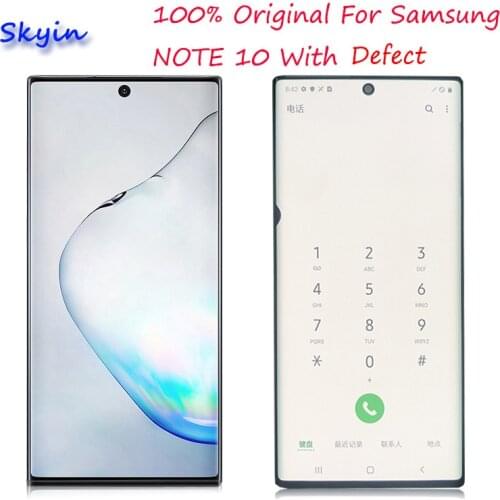 Defect Original LCD For Samsung note10 LCD Display Touch Screen Digitizer For Samsung Note 10 N970F N970 N9700 Repair Parts