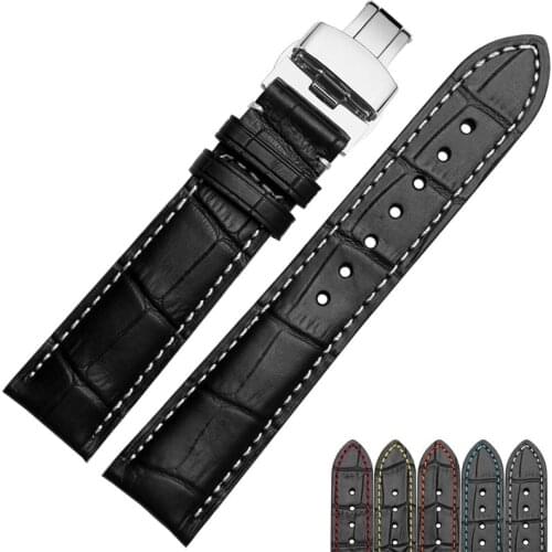 Genuine Leather Watch Band for Casio Seiko Citizen Diesel Fossil Steel Clasp Belt Wrist Strap 18mm 19mm 20mm 21mm 22mm 23mm 24mm