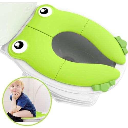 Foldable Potty Toilet Training Seat Portable Travel Toddler Toilet Seat with Carry Bag Prevent Germs Spread