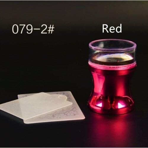 Nail Stamper Clear Silicone Head Manicure Scraper Polish Transfer Template Kits with Cap Nail Art Stamping Plate