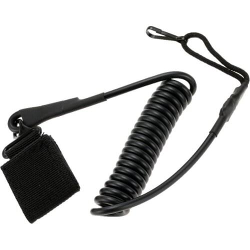Tactical Spring Sling Hand Gun Secure Spring Lanyard Sling Adjustable Coiled Wire Sling with Belt Outdoor Combat Gear