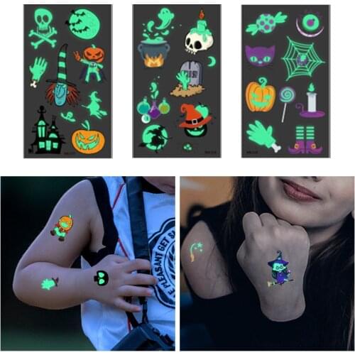 Tattoo Stickers Luminous Child Kid Temporary Fake Tattoos Glow Paste on Face Arm Leg for Children Body Art Decoration Sticker