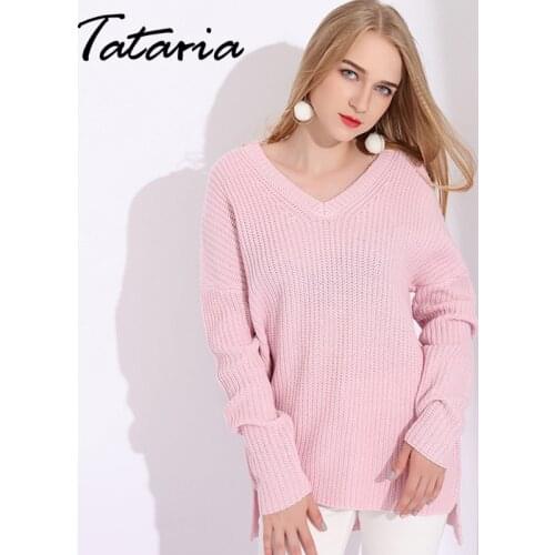 Warm Winter V Neck Knit Sweater Women Pullover Knitted Jumpers Pink Sweaters For Women Sweaters And Pullovers Womens Sweater