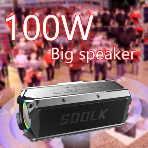 Outdoor Portable Bluetooth Speaker 100W High Power 3D Stereo Subwoofer Wireless Music Speaker Home Theater Speaker Support TWS