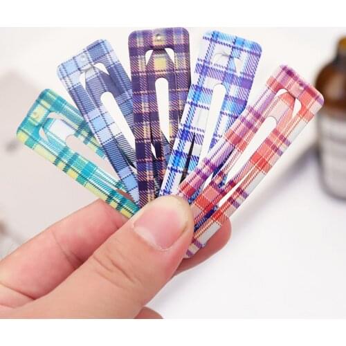 New Metal Grid Hair Clip Colorful Girls Women Hair Accessories Beautiful Hair Style Tools Geometric Fashion Barrettes 5PCS/LOT