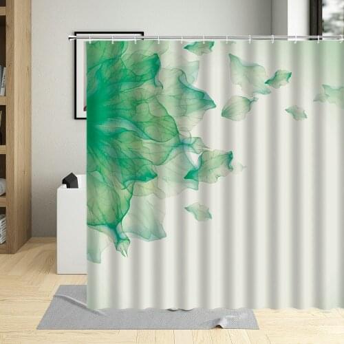 Water Colors Flower Shower Curtain Green Pink Blue Orange Purple Floral Plant Bathroom Curtains Polyester Fabric For Art Decor