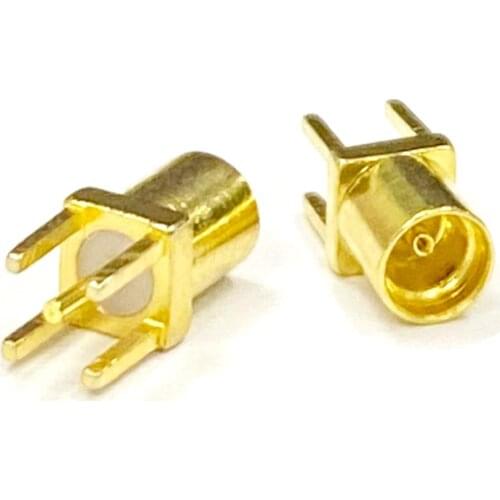 1PC MMCX Female Jack RF Coax Connector PCB Mount With solder post Straight Goldplated NEW wholesale