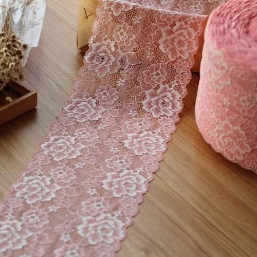 14cm wide 2 yds/lot, 5colour Handmade Hair Decoration Wide Elastic Stretch Lace Trim wedding dress skirt lace trim
