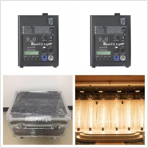 2pcs +Flycase+20bags Powder) 500w Firework Machine Type Cold Spark Fireworks Machine Dmx and Remote Control For Wedding