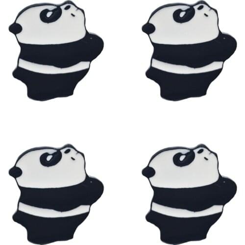 4pcs Cute Panda Brooches Vintage Enamel Pins Bag Clothes Lapel Pin Anime Badge Jewelry Gift For Friends/Women/Men