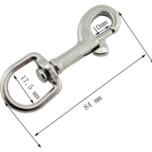 84mm 316 Stainless Steel Swivel-Eye Bolt Snap Hook Round Swivel