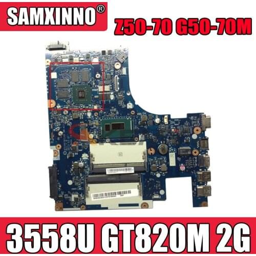 Akemy ACLUA/ACLUB NM-A273 For Lenovo Z50-70 G50-70M Notebook Motherboard CPU 3558U GT820M 2G DDR3 100% Test Work
