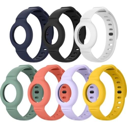 Anti-lost Bracelet for AirTag, Soft Silicone Wristband Watch Band Waterproof Protective Case Cover Holder Adjustable