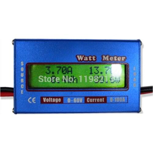 Digital Balance Voltage Power Watt Meter Analyzer Tester Checker for RC Helicopter Battery Charger 60V 100A Watt meter
