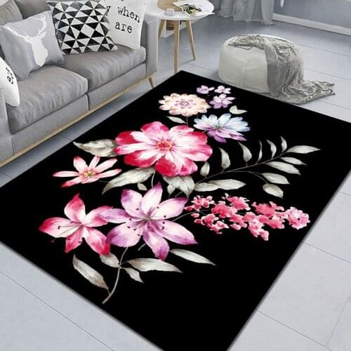 Home Decor 3D Flowers Carpet Soft Flannel Girls Bedroom decorative carpets Kids Room Play Area Rugs Child Crawl Tatami Floor Mat