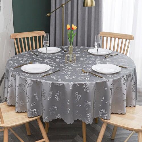 European waterproof oil proof scald proof and wash free round table cloth for Hotel round table cloth round table cover