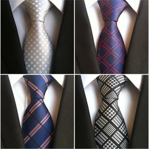 8cm Fashion Plaid Polyester Ties For Men Party Business Wedding Suit Gravatas Black Flora Neck Tie Cravat Necktie