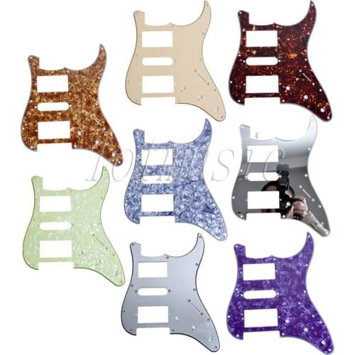 Guitar Pickguard HSH PVC Celluloid Mirror Aluminum for Electric Strat Replacement