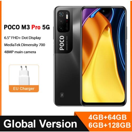 Global Version POCO M3 Pro 5G Smartphone NFC 64GB/128GB Octa Core Dimensity 700 90Hz 6.5” FHD+ Screen 48MP Triple Camera 5000mAh