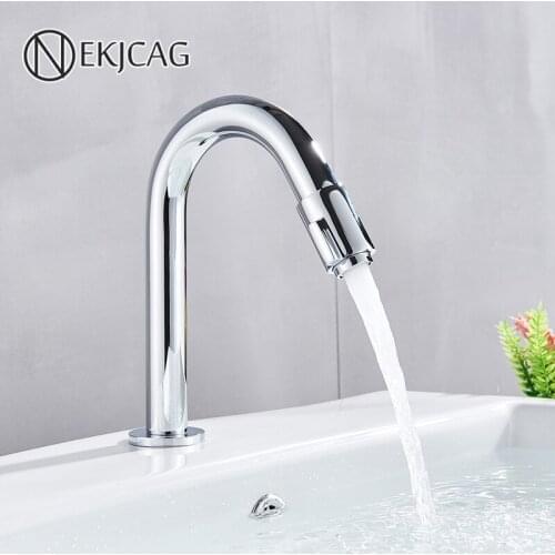 Free shipping Chrome Basin Faucet Single Cold Basin sink Faucets Crane Deck Mounted Single Hole Water Tap Simple design