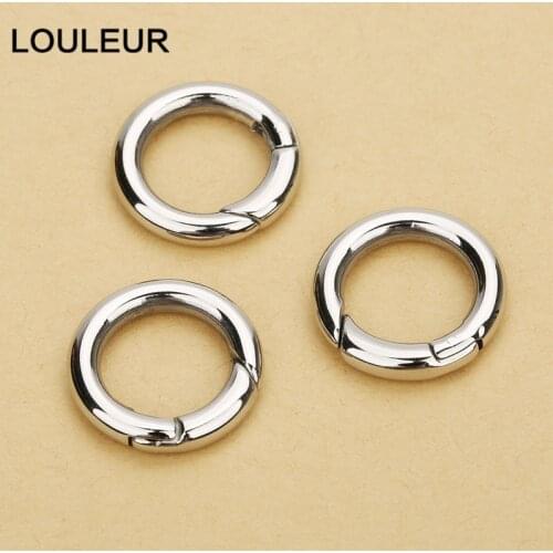High Quality Stainless Steel Spite Ring Openable Round Carabiner Keychain Bag Clips Hook Dog Chain Buckles Connectors