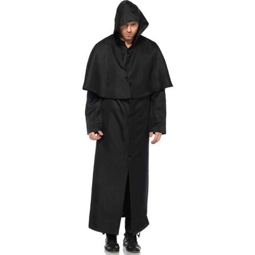 Hot Sale Halloween Party Costume Death Cloak Cosplay Ghost Clothes Multi Cape Hooded Cloaks For Adult Costumes Vampire Cape