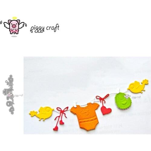 Piggy Craft metal cutting dies cut die mold Baby clothes bird chain Scrapbook paper craft knife mould blade punch stencils dies