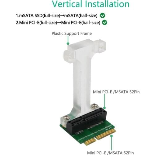 Mini PCI-E/mSATA Adapter (Vertical installation) for 3G/4G, WWAN LTE ,GPS and MSATA card