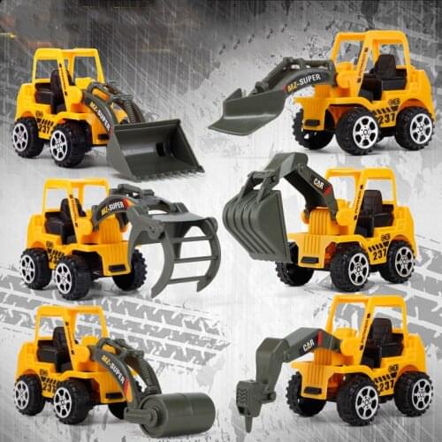 1PC 6 Styles Mini Mini Alloy Engineering Car Tractor Toy Dump Truck Model Classic Toy Cars for Children Boy Gift