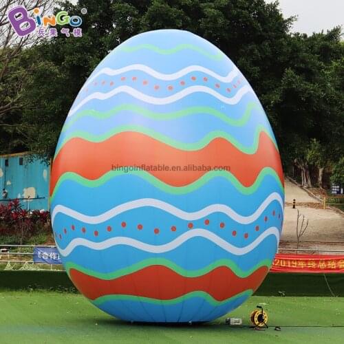 Fancy Design 4.8x6 Meters Inflatable Easter Egg Model / Giant Air-Blow Blue Egg Toys For Display - BG-M0225