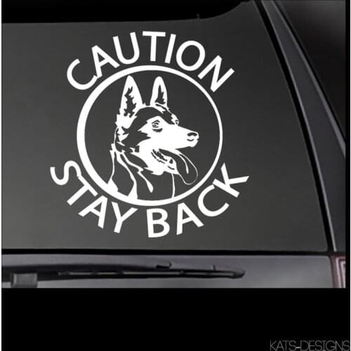 Caution Stay Back - Car/Truck/Window/Equipment Dog Sticker Decal