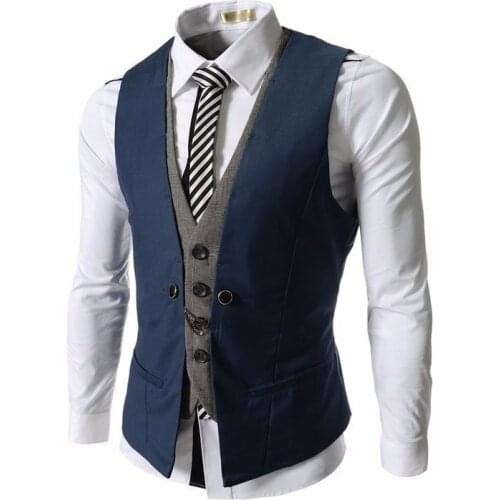 2017 Latest Coat Pant Designs Navy Blue Black Men Waistcoat Fashion Vest Custom Groom Prom Dinner Vests for Suit Terno Masculino