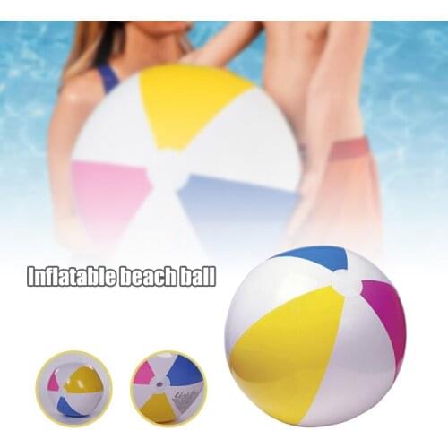 Novelty Beach Ball for Kids 61cm Classic Rainbow Color Pool Game Ball Summer Toy B2Cshop