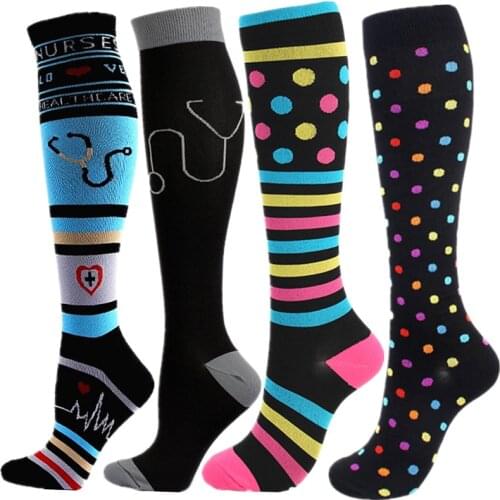 New Professional Compression Socks Men Women Best Graduated Athletic Nursing Socks Fit For Running Flight Travel Outdoor Hiking