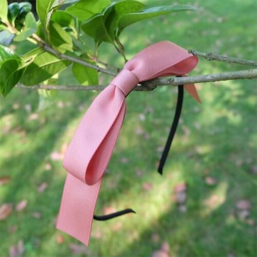 Retro Korean Solid Bow Bezel Headband For Women Girls Kawaii Ribbon Hairband Hoop For Hair Accessories Cute Designer Headwear