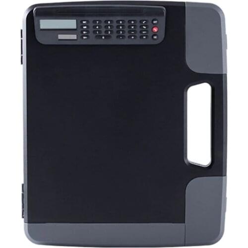 Portable A4 Files Document Clipboard Storage Case Organizer with Calculator Home DXAB