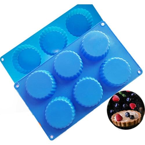 6 Cavity Silicone Cake Mold Mini Tart Pie Pan Silicone Baking Pan Chocolate Almond Peanut Butter Cup Mold